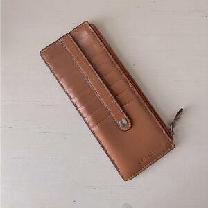 Lodis brown genuine leather stacker wallet